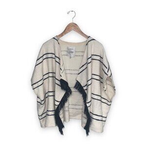 Bershka Striped‎ Fringe Poncho Cape Sweater Women’s Medium